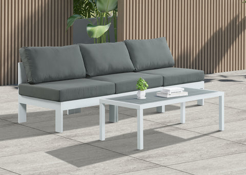 Nizuc - Outdoor Patio Modular Sofa - Grey - Fabric - Premium Sofas from Meridian Furniture - Just $2587.50! Shop now at brett interiors