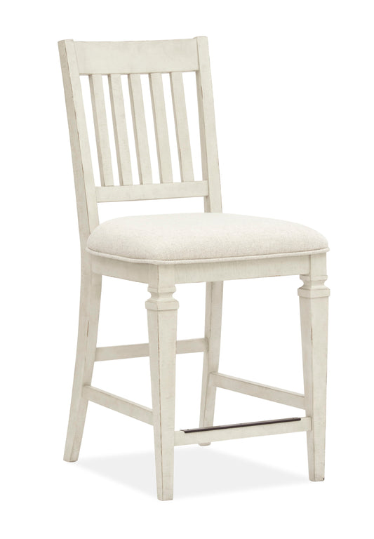 Newport - Counter Dining Chair With Upholstered Seat (Set of 2) - Alabaster - Premium Chair Sets from Magnussen Furniture - Just $550! Shop now at brett interiors