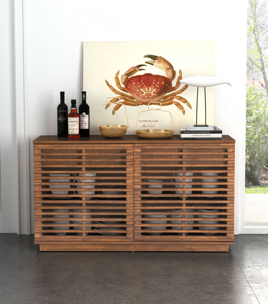 Linea - Credenza - Walnut - Premium Credenzas from Zuo Modern - Just $3200! Shop now at brett interiors