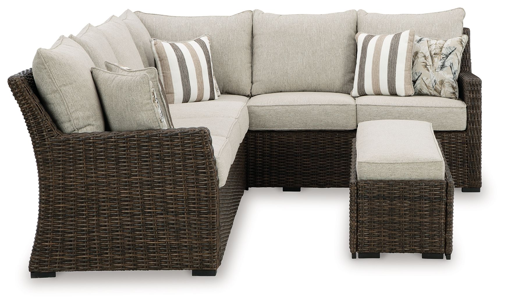 Brook Ranch - Brown - Sofa Sectional, Bench With Cushion (Set of 3) - Premium 3 Piece Outdoor Sets from Signature Design by Ashley® - Just $2652.50! Shop now at brett interiors