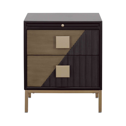 Two Drawer Chairside With Pullout Shelf - Midnight Hour / Champagne - Premium Accent Chests from Coast2Coast Home - Just $1402.50! Shop now at brett interiors