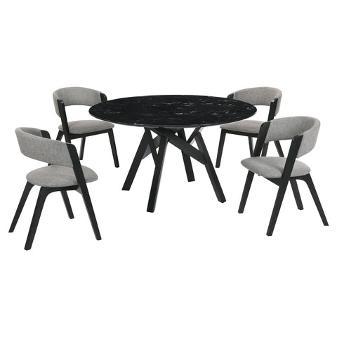 Venus And Rowan - Round Dining Set - Premium 5 Piece Dining Room Sets from Armen Living - Just $2017.50! Shop now at brett interiors