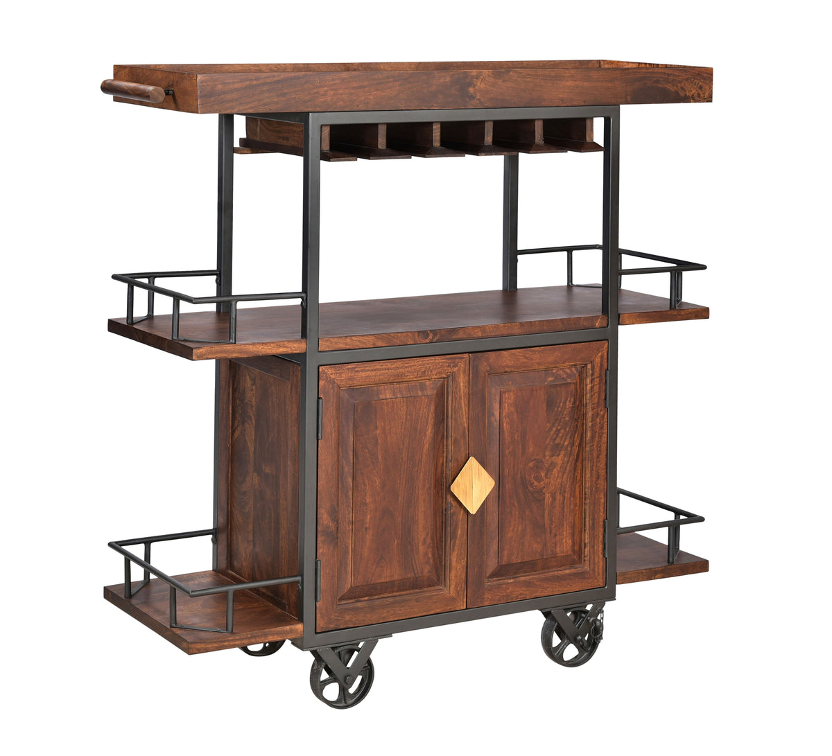 Junction - Two Door Wine Trolley - Tram Brown - Premium Bars & Bar Carts from Coast2Coast Home - Just $3877.50! Shop now at brett interiors