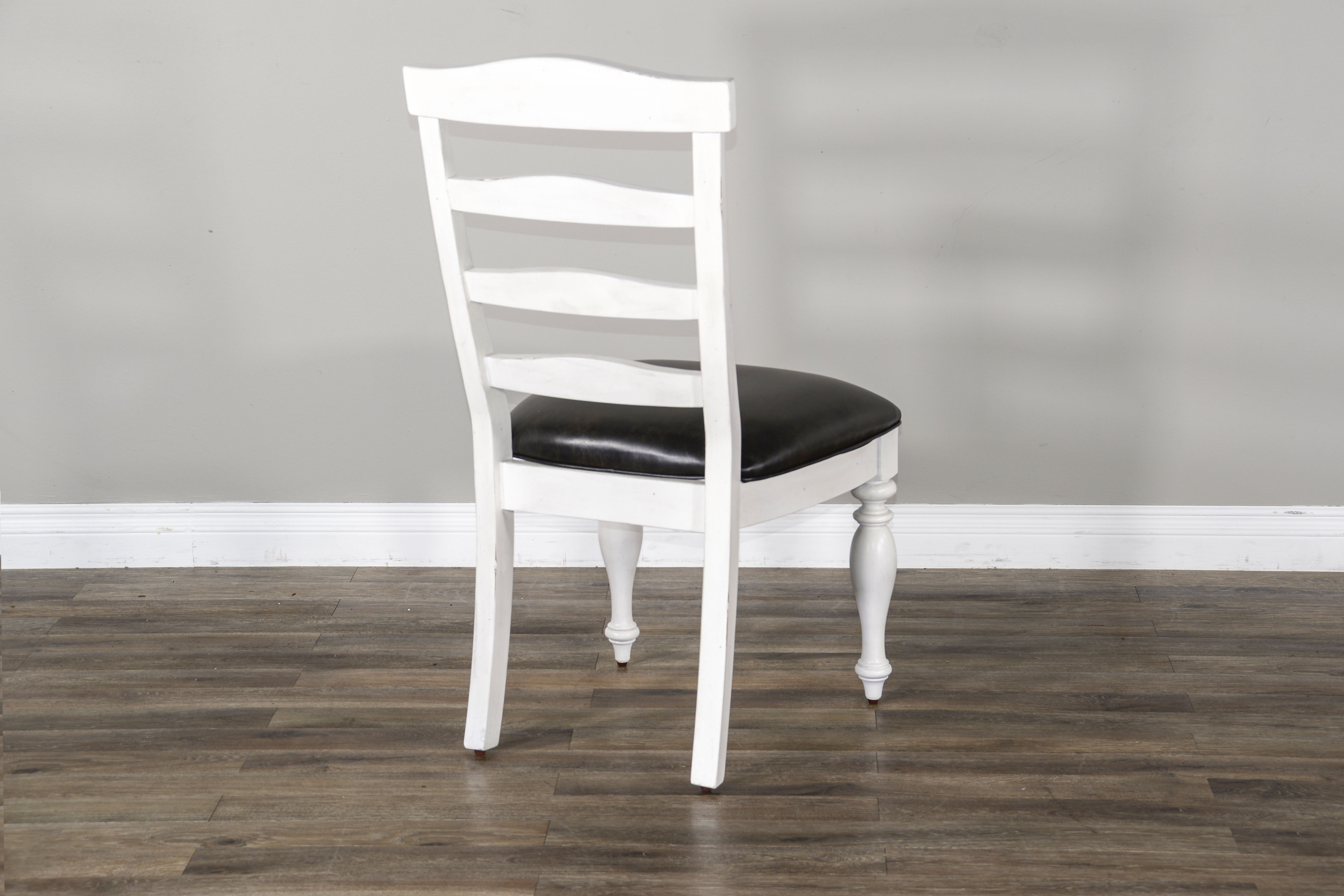 Carriage House - Ladderback Chair With Cushion Seat - White / Black - Premium Side Chairs from Sunny Designs - Just $205! Shop now at brett interiors