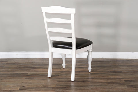 Carriage House - Ladderback Chair With Cushion Seat - White / Black - Premium Side Chairs from Sunny Designs - Just $205! Shop now at brett interiors