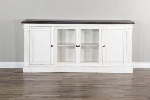 Carriage House - Media Console - White / Dark Brown - Premium TV Stands from Sunny Designs - Just $1173! Shop now at brett interiors