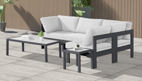 Nizuc - Outdoor Patio Modular Sectional - White - Fabric - Modern & Contemporary - Premium Stationary Sectionals from Meridian Furniture - Just $3650! Shop now at brett interiors