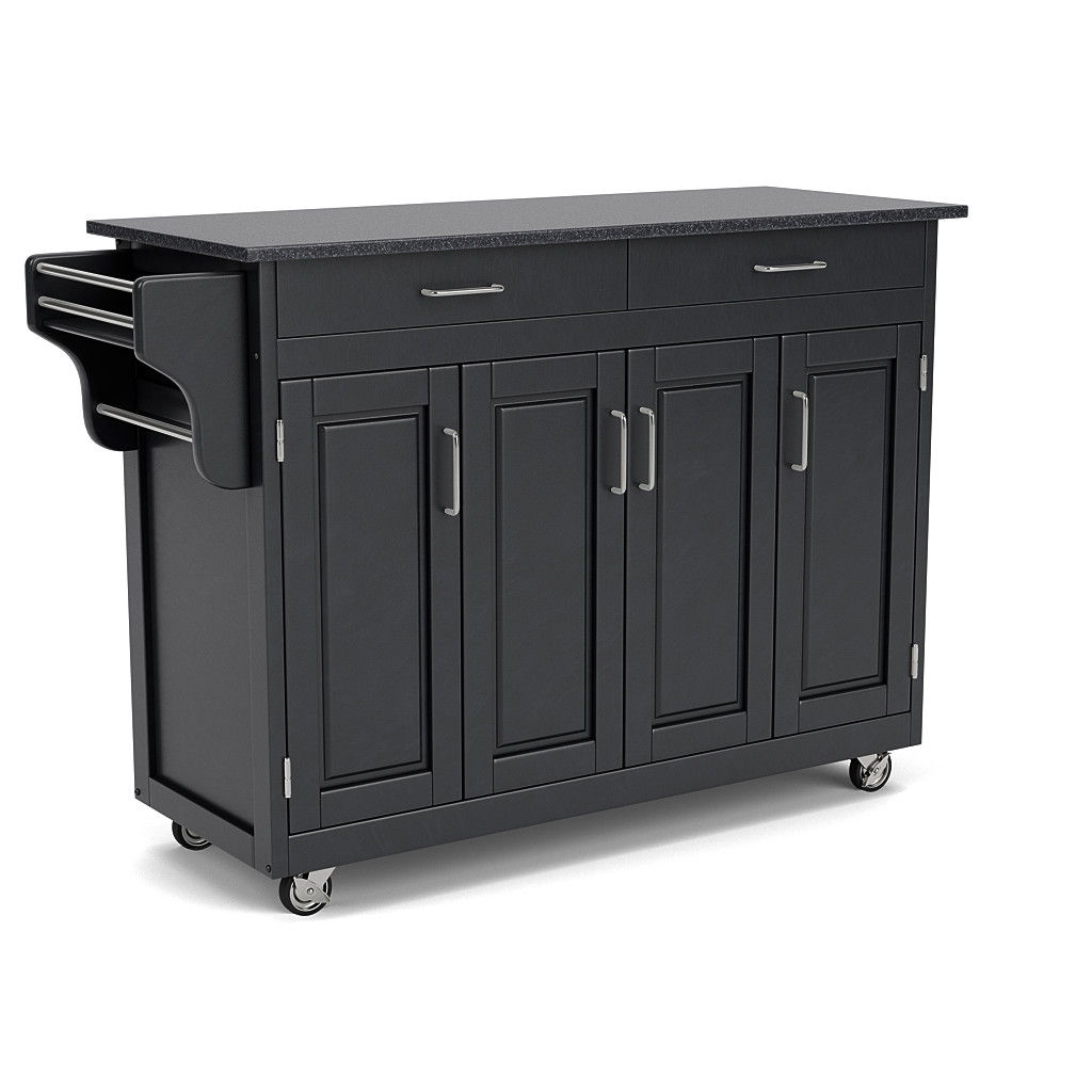 Create-A-Cart - 4 Doors Kitchen Cart - Black Granite Top - Premium Islands & Carts from Homestyles - Just $1912.48! Shop now at brett interiors