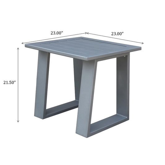 Outdoor Indoor Aluminum Square End Table/Side Table - Powdered Pewter - Premium End Tables from Gather Craft - Just $317! Shop now at brett interiors