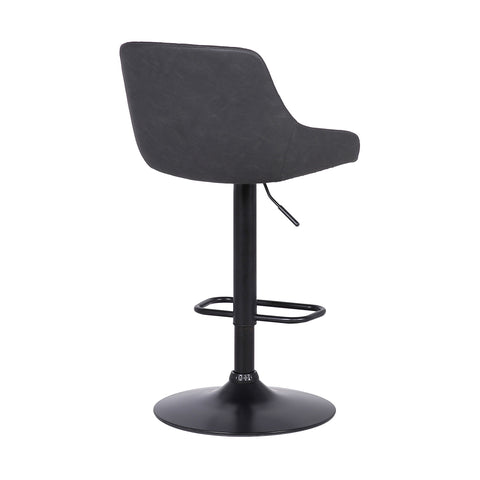 Anibal - Adjustable Height Swivel Bar Stool - Gray / Black - Premium Adjustable Height from Armen Living - Just $205! Shop now at brett interiors