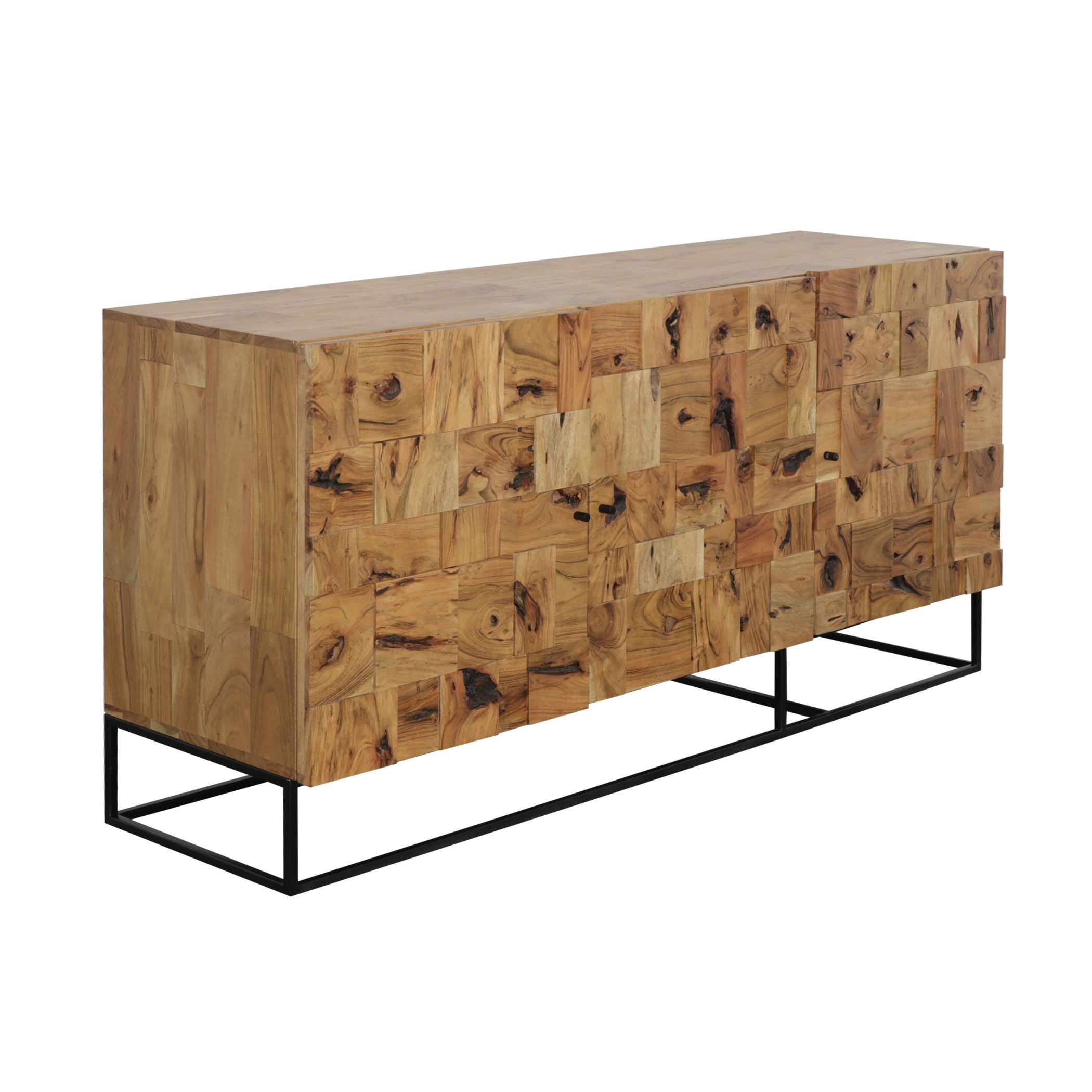 Luca - Three Door Credenza - Chex Natural / Metal - Premium Credenzas from Coast2Coast Home - Just $3712.50! Shop now at brett interiors