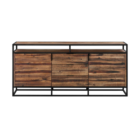 Ludgate - 3 Drawer Sideboard Buffet - Acacia / Black - Premium Buffets from Armen Living - Just $1845! Shop now at brett interiors