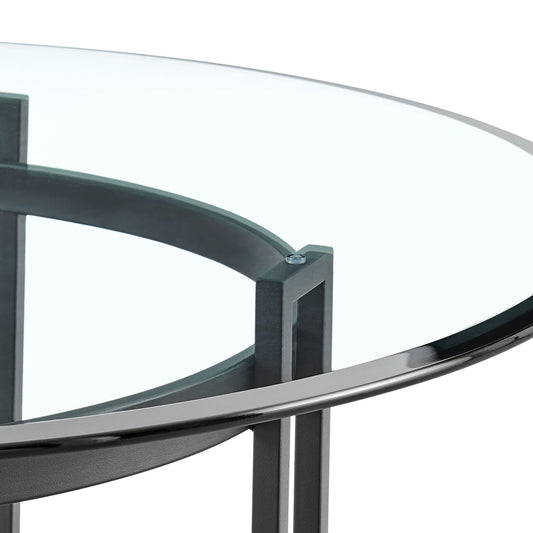 Tibet - Contemporary Round Glass Dining Table - Matte Black - Premium Dining Tables from Armen Living - Just $647.50! Shop now at brett interiors