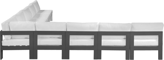 Nizuc - Outdoor Patio Modular Sectional 9 Piece - White - Fabric - Modern & Contemporary - Premium Stationary Sectionals from Meridian Furniture - Just $7862.50! Shop now at brett interiors