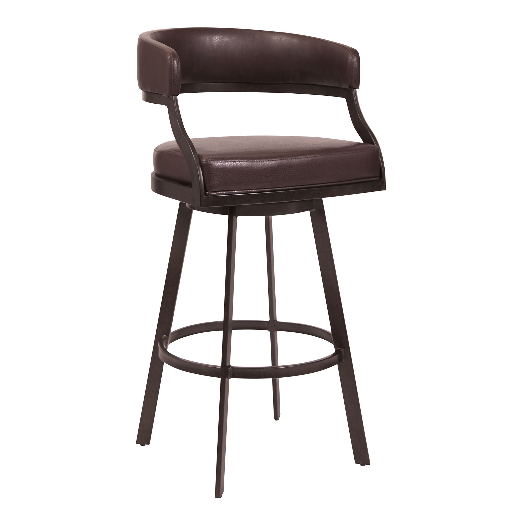 Saturn - Swivel Bar Stool - Auburn Bay Legs - Premium Counter Height (24"-27") from Armen Living - Just $360! Shop now at brett interiors