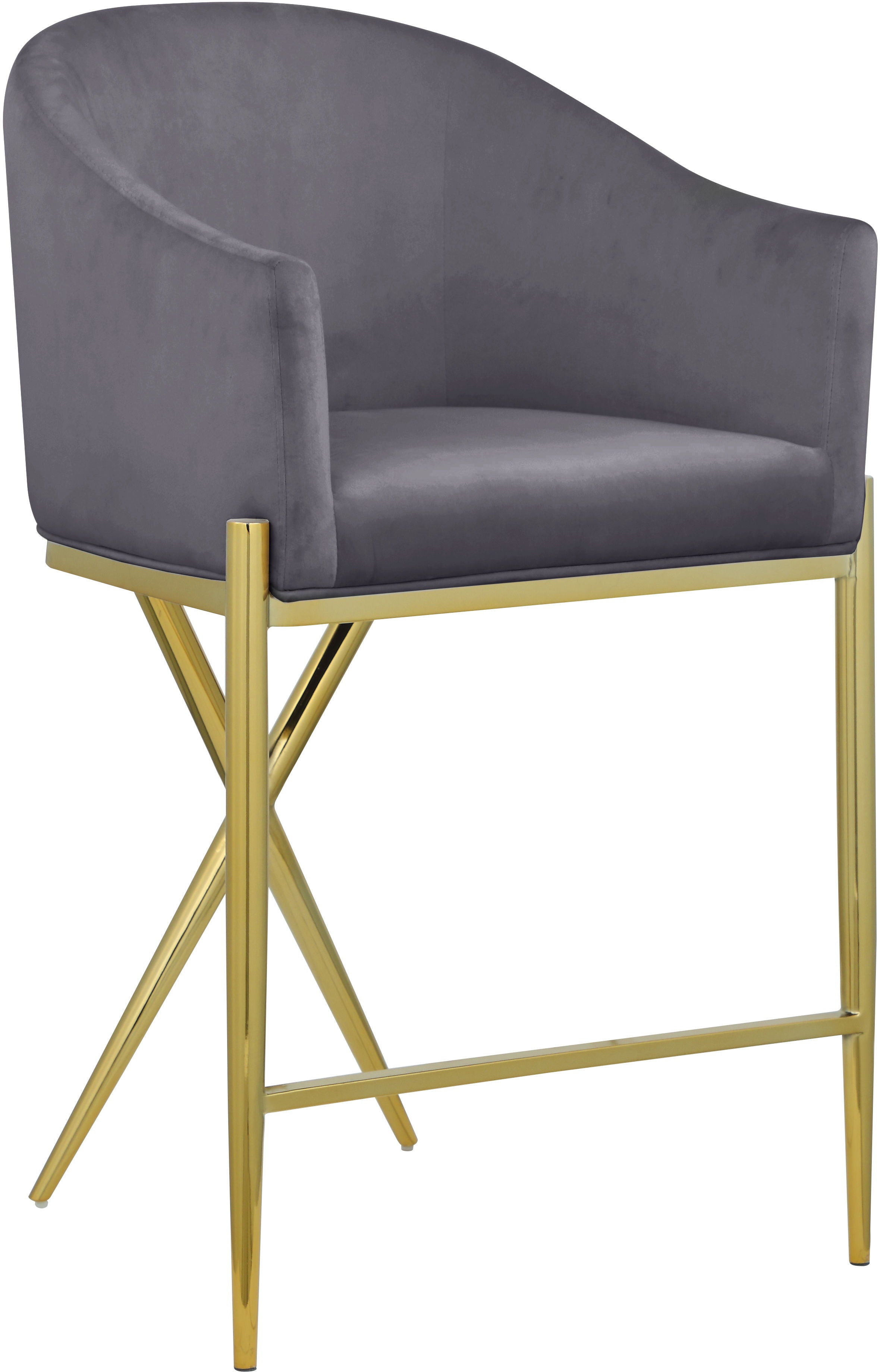 Xavier - Counter Stool with Gold Legs - Premium Counter Height (24"-27") from Meridian Furniture - Just $475! Shop now at brett interiors