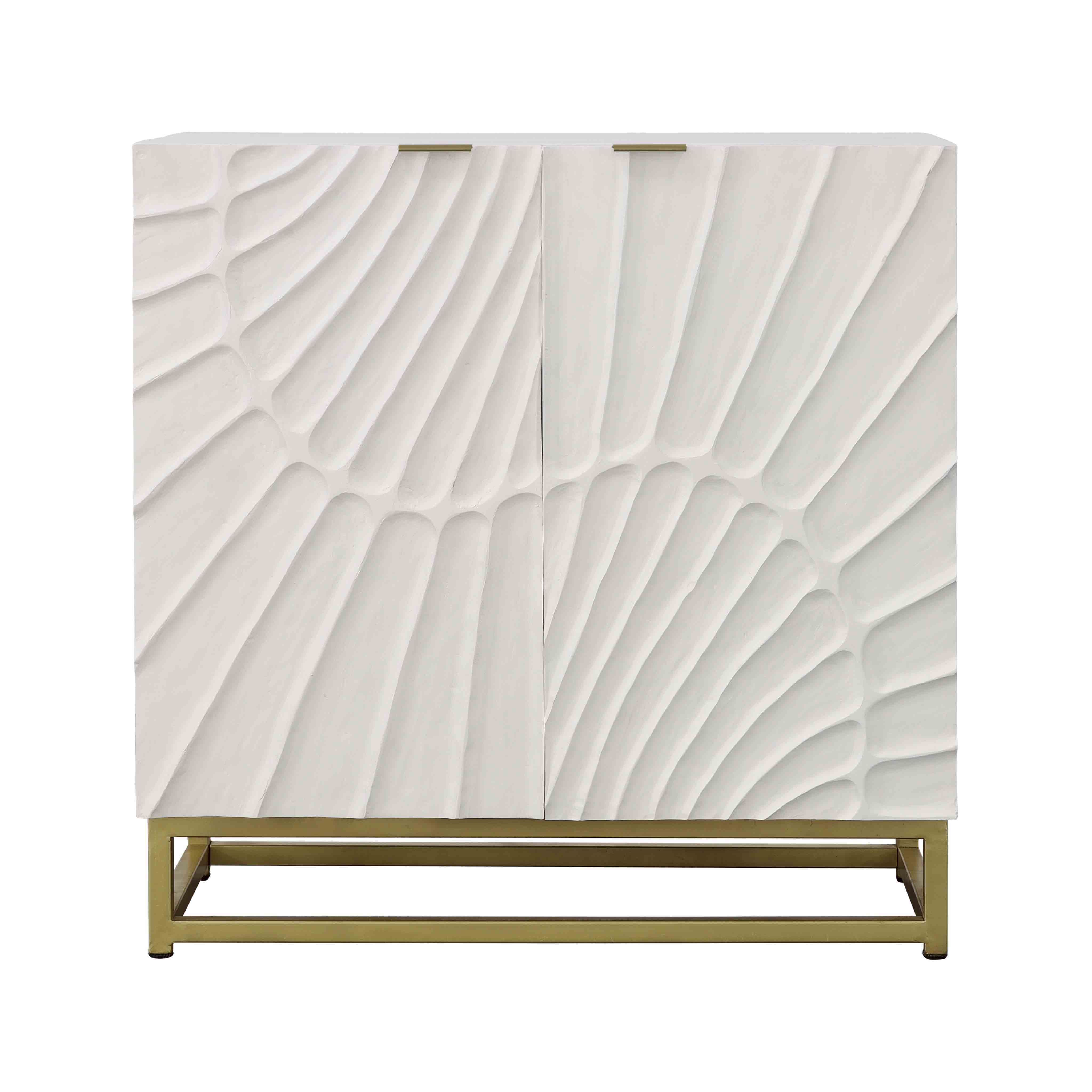 Fallow - Two Door Cabinet - White / Gold - Premium Accent Cabinets from Coast2Coast Home - Just $2887.50! Shop now at brett interiors