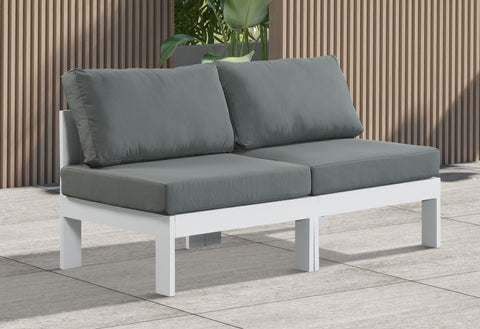 Nizuc - Outdoor Patio Modular Sofa - Grey - Fabric - Modern & Contemporary - Premium Sofas from Meridian Furniture - Just $1725! Shop now at brett interiors