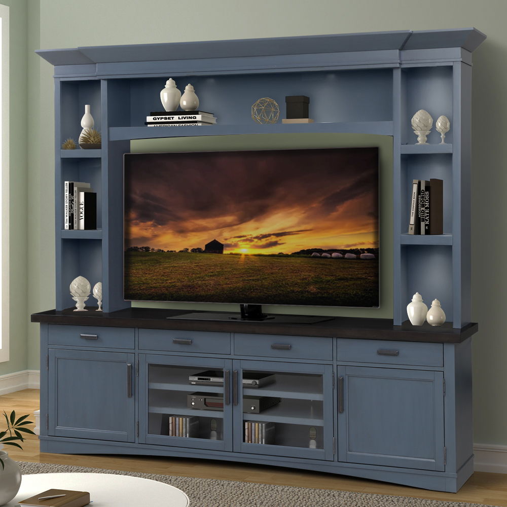 Americana Modern - TV Console with Hutch and LED Lights - Premium Entertainment Centers from Parker House - Just $2247.50! Shop now at brett interiors