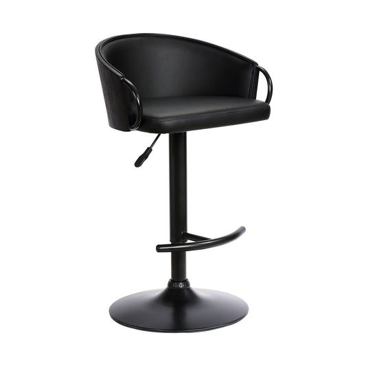 Montego - Adjustable Black Swivel Barstool - Black Powder - Premium Adjustable Height from Armen Living - Just $210! Shop now at brett interiors