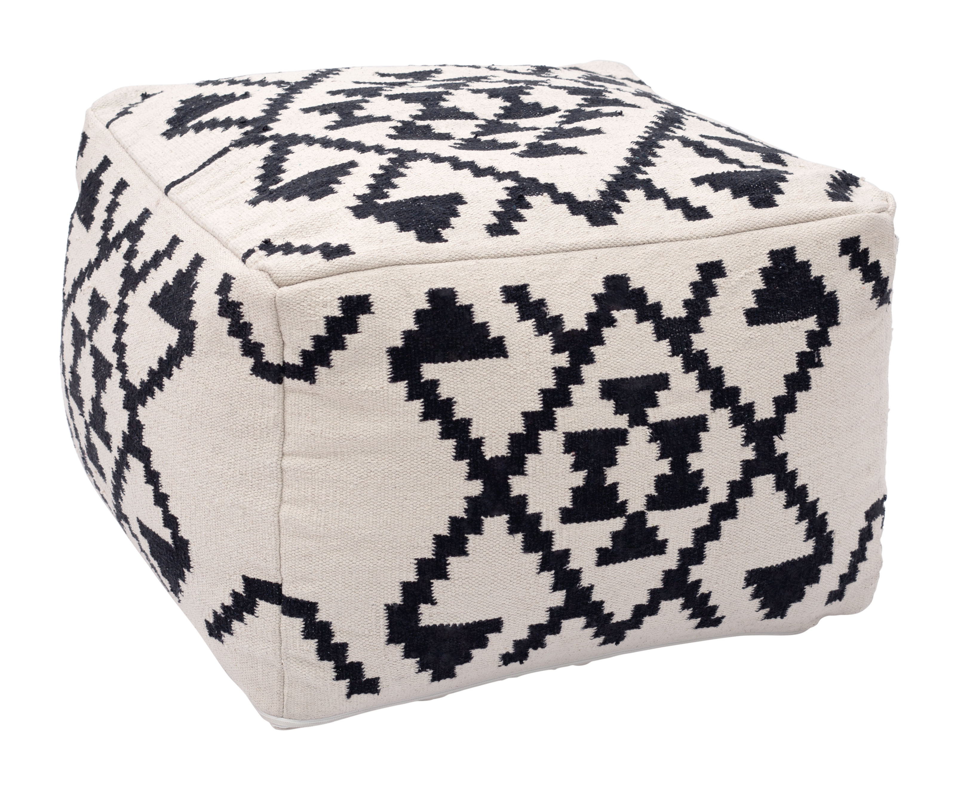 Lizardo - Ottoman - Beige / Black - Premium Upholstered Ottomans from Zuo Modern - Just $450! Shop now at brett interiors