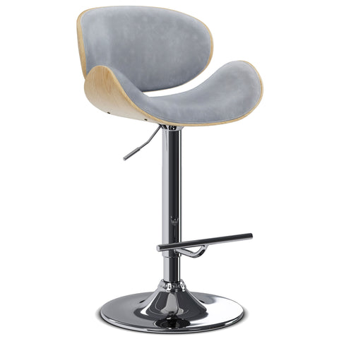 Marana - Bentwood Adjustable Swivel Bar Stool - Light Brown Base - Premium Bar Height (28"-30") from Simpli Home - Just $211! Shop now at brett interiors