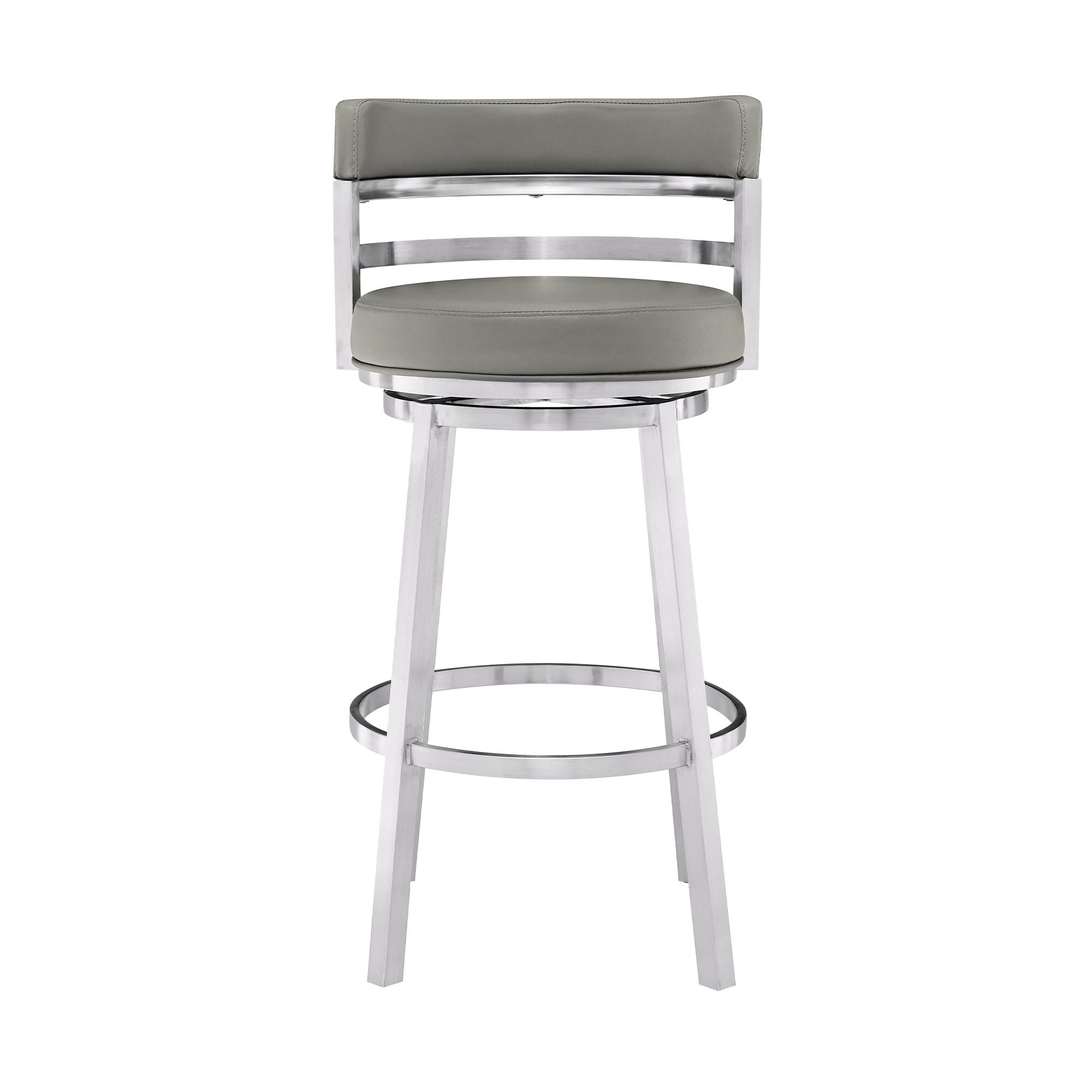 Madrid - Swivel Stainless Steel Bar Stool - Premium Counter Height (24"-27") from Armen Living - Just $415! Shop now at brett interiors