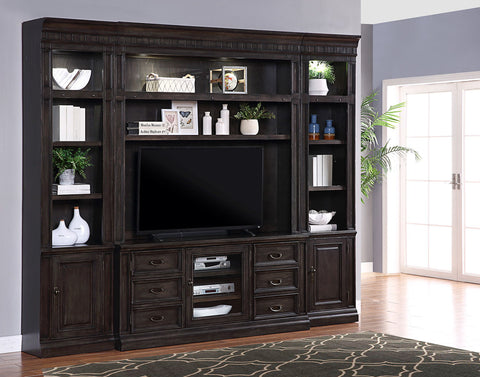 Washington Heights - Modular Entertainment Library Wall - Premium Entertainment Centers from Parker House - Just $4250! Shop now at brett interiors