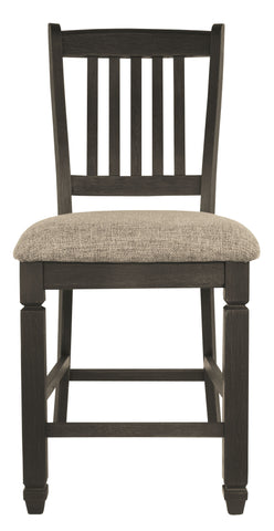 Tyler - Black / Grayish Brown - Upholstered Barstool (Set of 2) - Premium Stool Sets from Ashley Furniture - Just $386.95! Shop now at brett interiors