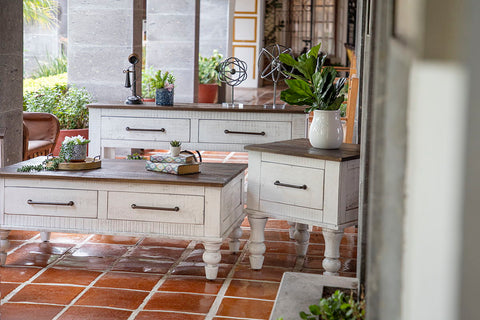 Rock Valley - End Table - White / Brown - Premium End Tables from International Furniture Direct - Just $497.50! Shop now at brett interiors