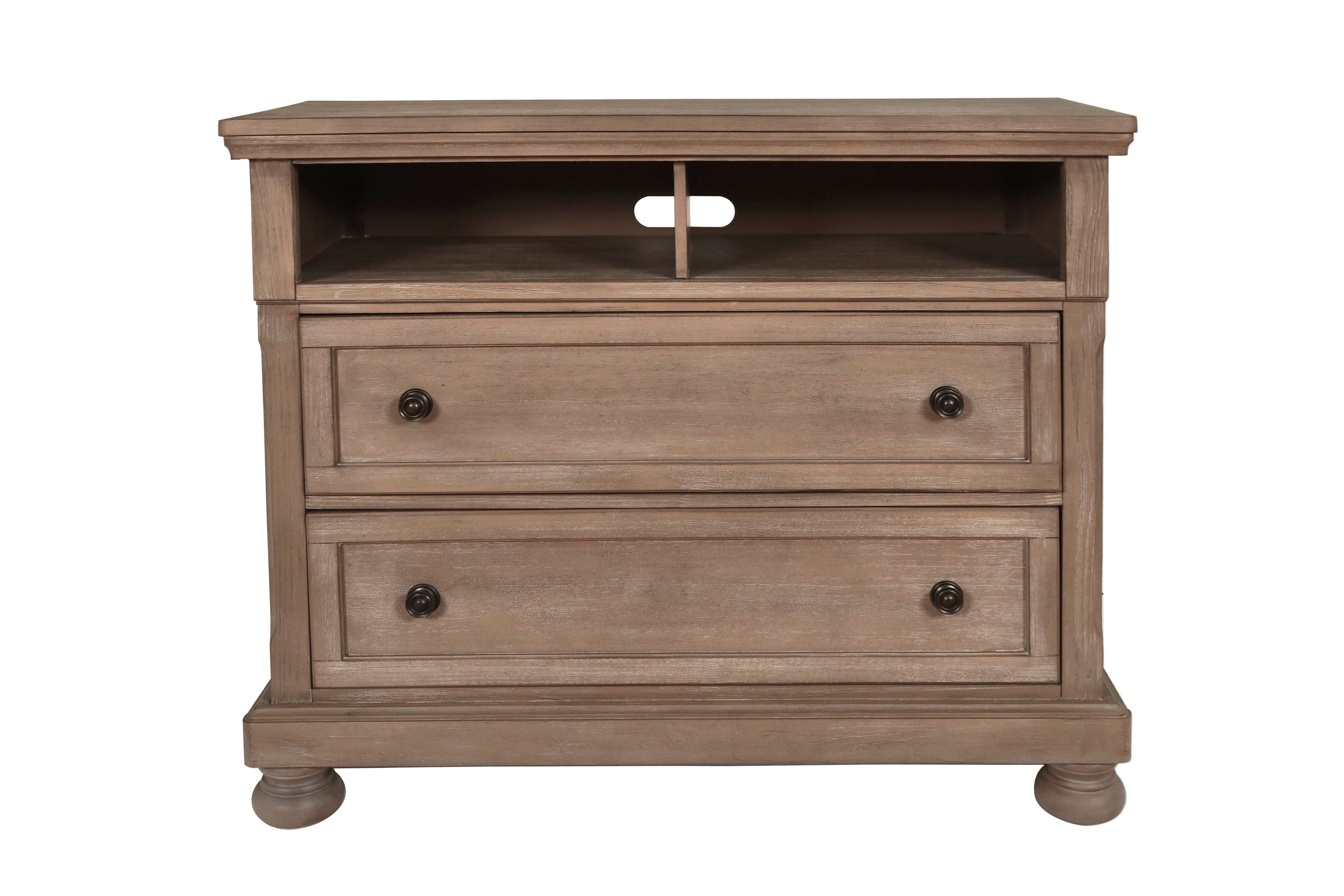 Allegra - Media Console - Pewter - Premium Media Chests from New Classic - Just $647.50! Shop now at brett interiors