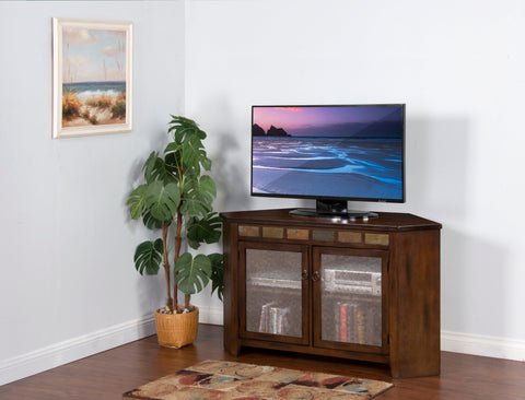 Santa Fe - Corner TV Console - Dark Brown - Premium TV Stands from Sunny Designs - Just $883! Shop now at brett interiors