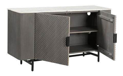 Nebulous - Two Door Credenza - Gray / White - Premium Credenzas from Coast2Coast Home - Just $4125! Shop now at brett interiors