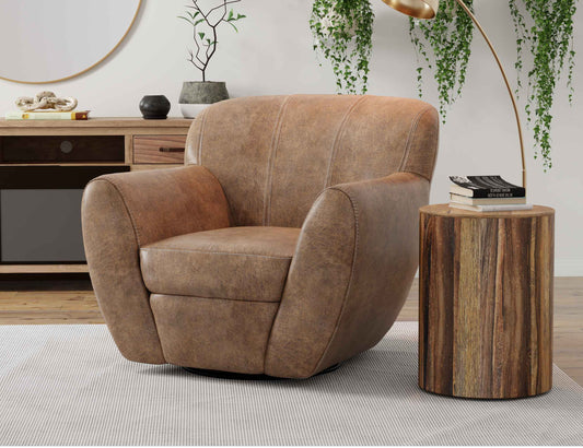 Tamesis - Armchair - Chocolate Brown - Premium Swivel Chairs from International Furniture Direct - Just $1087.50! Shop now at brett interiors