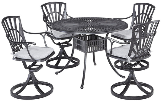 Grenada - 5 Piece Outdoor Dining Set - Dark Gray - 29" - Premium 5 Piece Outdoor Sets from Homestyles - Just $4534.98! Shop now at brett interiors