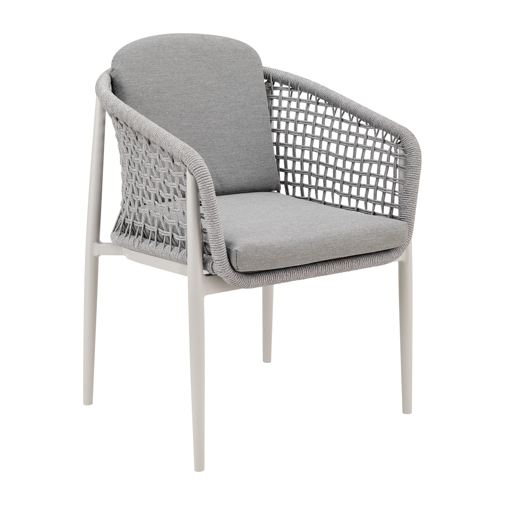 Rhodes - Outdoor Patio Dining Chair (Set of 2) - Light Gray - Premium Chair Sets from Armen Living - Just $1495! Shop now at brett interiors