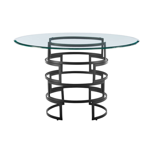 Diaz - Contemporary Round Dining Table - Matte Black - Premium Dining Tables from Armen Living - Just $1110! Shop now at brett interiors