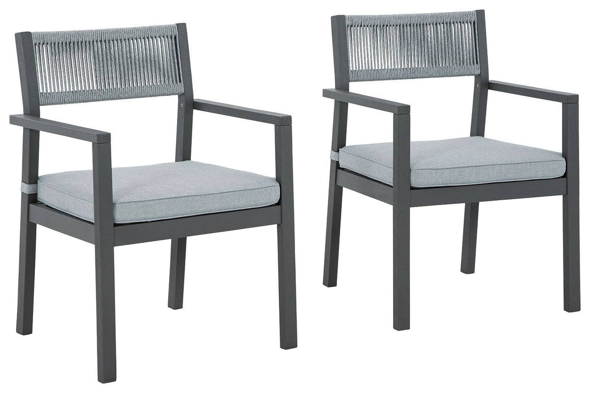 Eden Town - Gray / Light Gray - Arm Chair With Cushion (Set of 2) - Premium Chair Sets from Signature Design by Ashley® - Just $381.15! Shop now at brett interiors