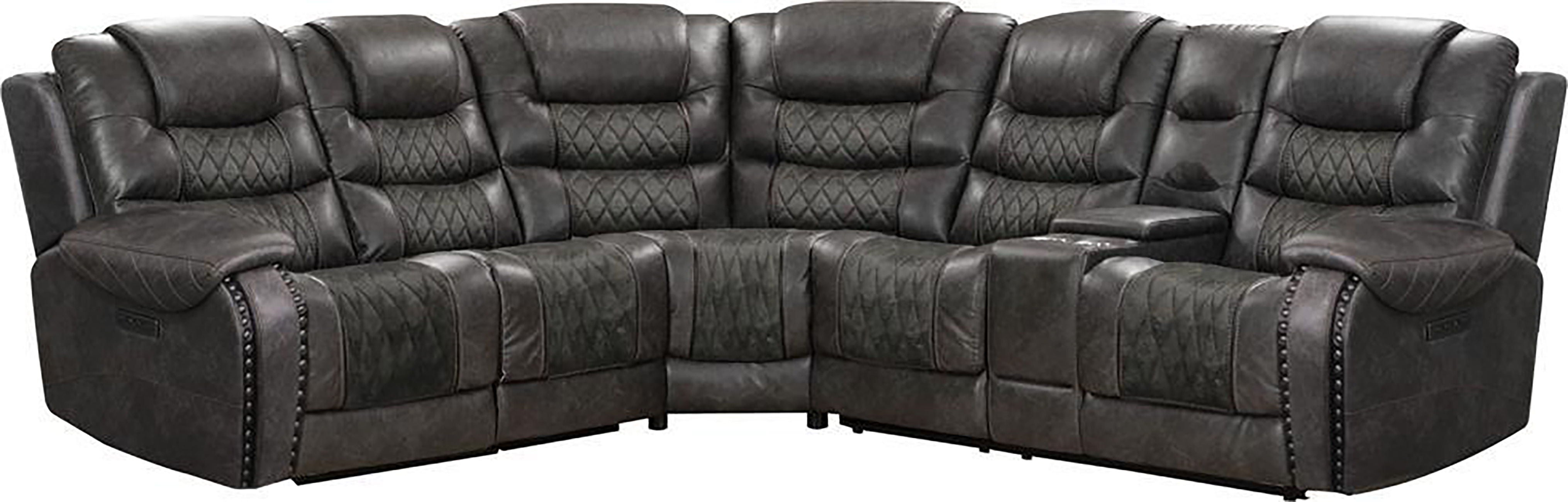 Outlaw - 6 Piece Modular Power Reclining Sectional with Power Headrests and Entertainment Console - STALLION - Premium Reclining Sectionals from Parker Living - Just $3497.50! Shop now at brett interiors