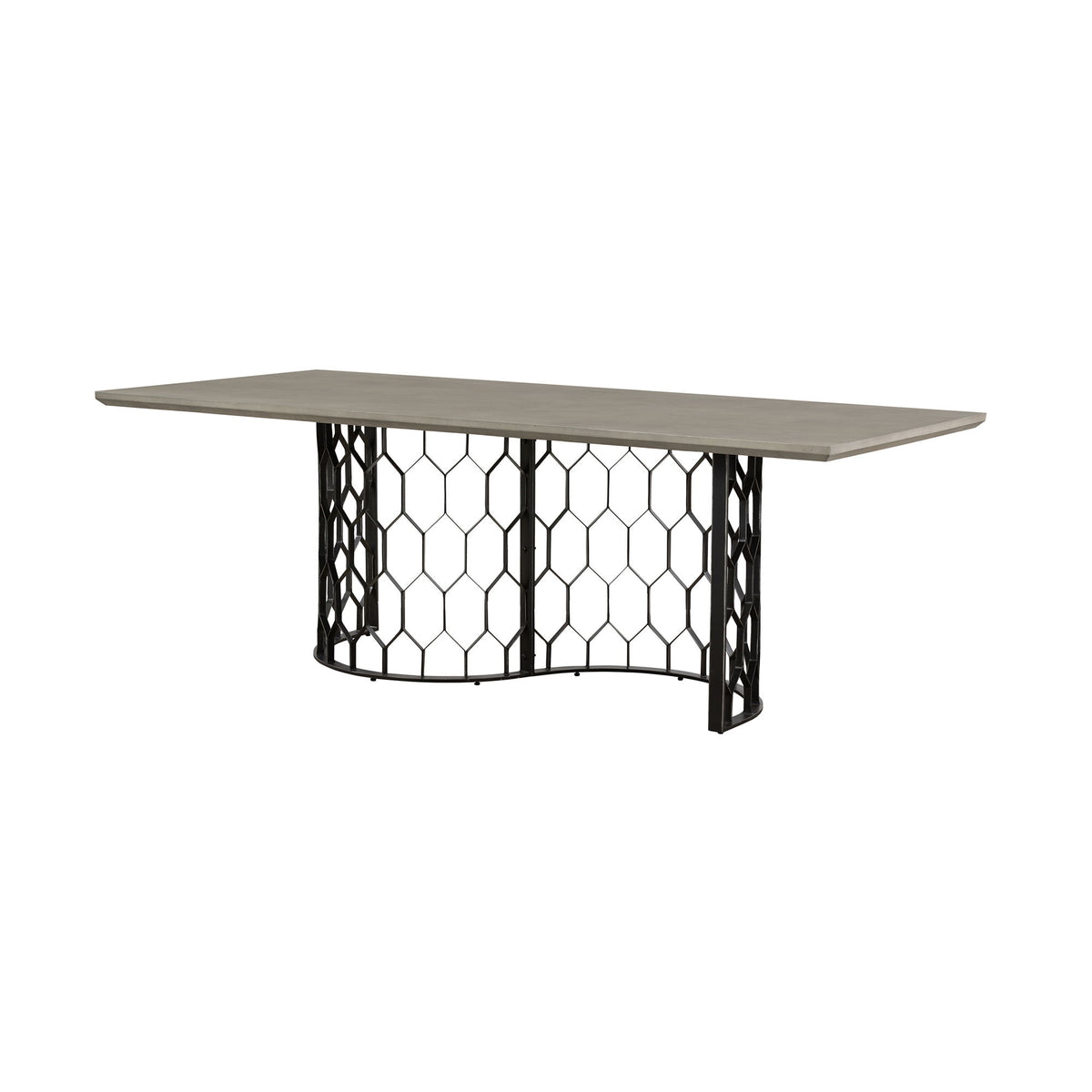 Solange - Rectangular Dining Table - Concrete / Black - Premium Dining Tables from Armen Living - Just $2057.50! Shop now at brett interiors