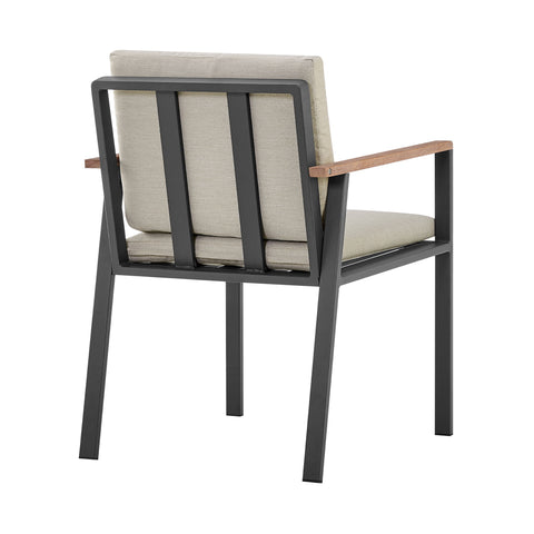 Nofi - Outdoor Patio Dining Chair With Cushions (Set of 2) - Charcoal / Taupe - Premium Chair Sets from Armen Living - Just $1110! Shop now at brett interiors