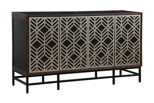 Savannah - Four Door Credenza - Miles Espresso Brown / Black - Premium Credenzas from Coast2Coast Home - Just $3877.50! Shop now at brett interiors