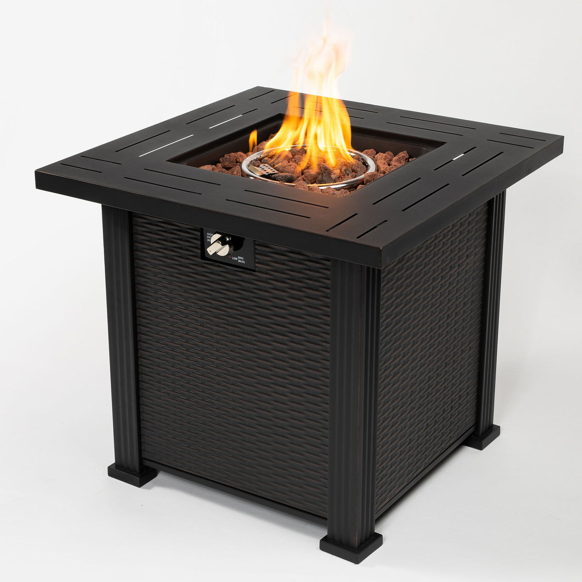 28" Square Fire Pit Table - Brown - Premium Fire Pits from AS Outdoor Heating - Just $262! Shop now at brett interiors