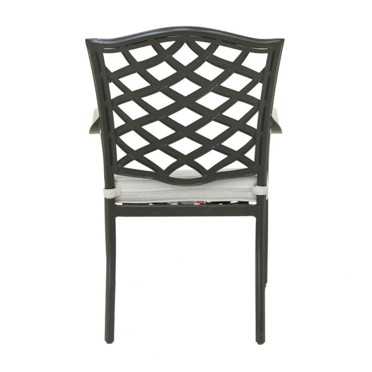 Aluminum Dining Arm Chair With Cushion (Set of 2) - Cast Silver - Premium Chair Sets from Gather Craft - Just $688! Shop now at brett interiors