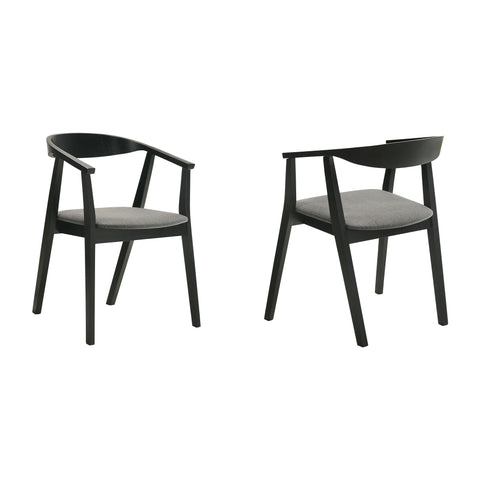 Santana - Wood Dining Chair (Set of 2) - Black / Charcoal - Premium Chair Sets from Armen Living - Just $365! Shop now at brett interiors