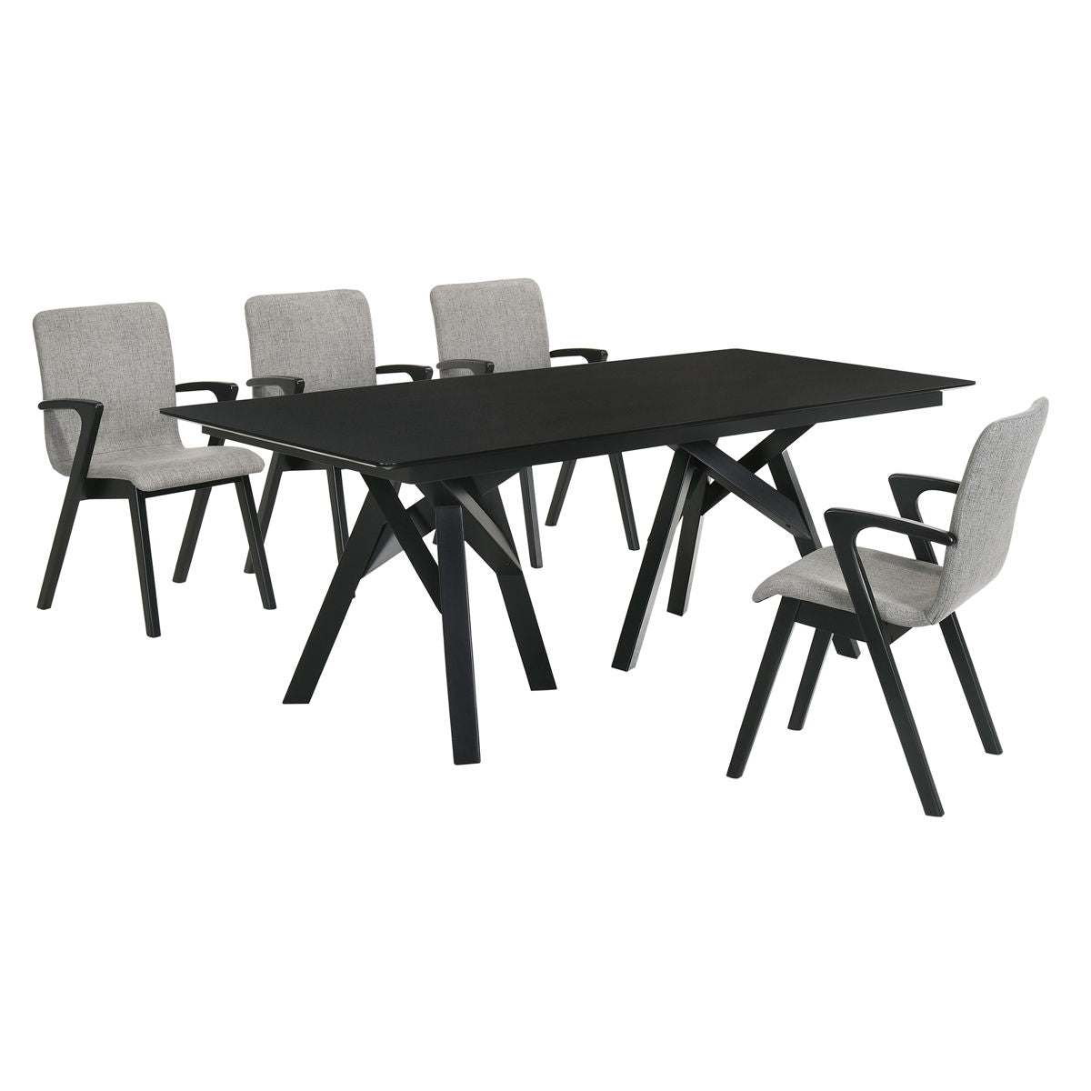 Cortina And Varde - 5 Piece Rectangular Dining Set - Black - Premium 5 Piece Dining Room Sets from Armen Living - Just $1730! Shop now at brett interiors