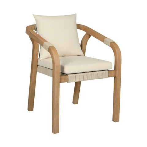 Cypress - Outdoor Patio Dining Chair (Set of 2) - Blonde Eucalyptus / Ivory - Premium Chair Sets from Armen Living - Just $1325! Shop now at brett interiors