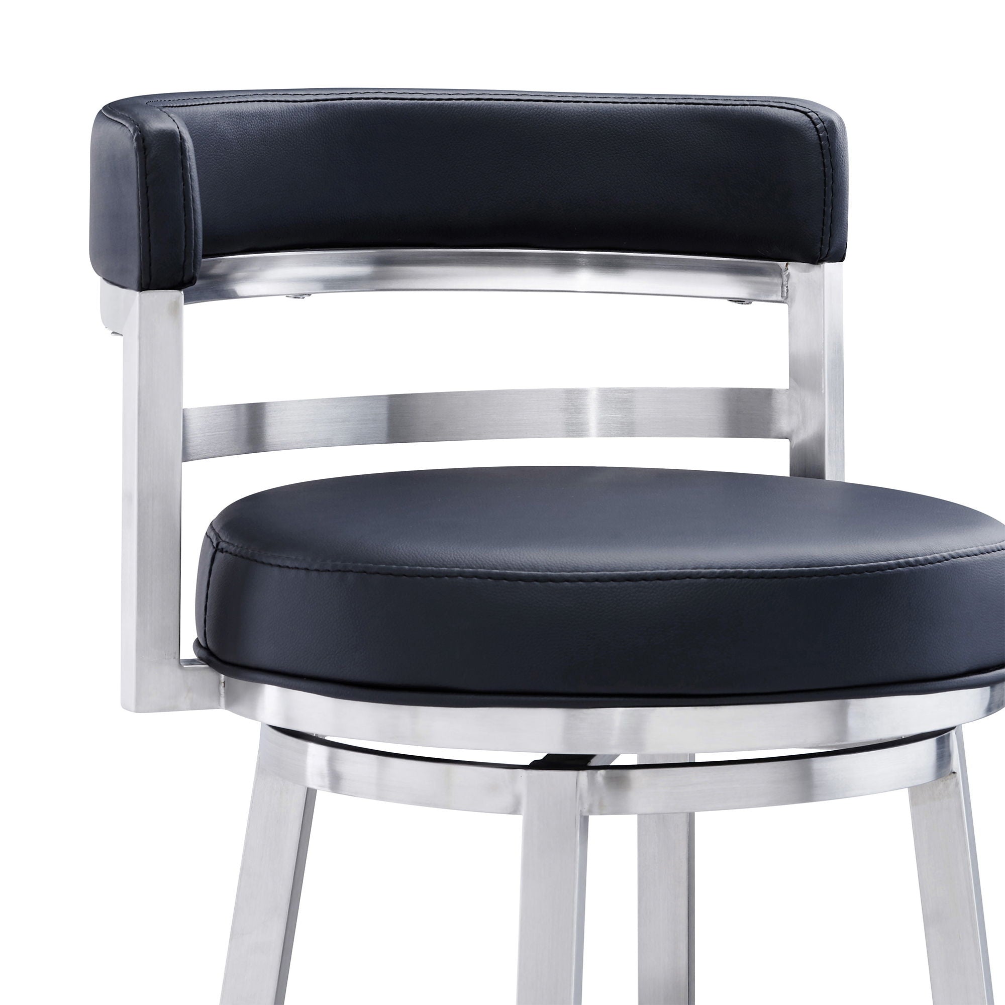 Madrid - Swivel Stainless Steel Bar Stool - Premium Counter Height (24"-27") from Armen Living - Just $415! Shop now at brett interiors