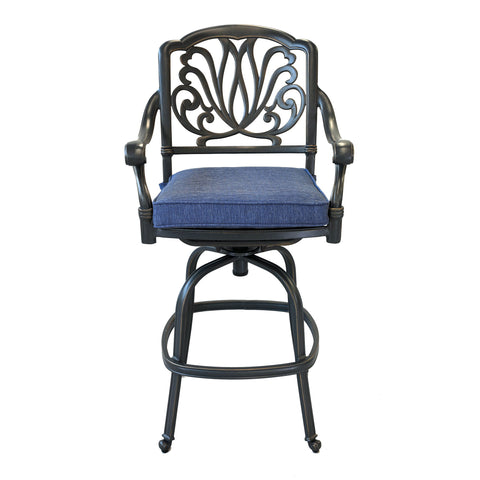 Patio Outdoor Aluminum Swivel Bar Stool With Cushion (Set of 2) - Premium Chair Sets from Gather Craft - Just $1004! Shop now at brett interiors