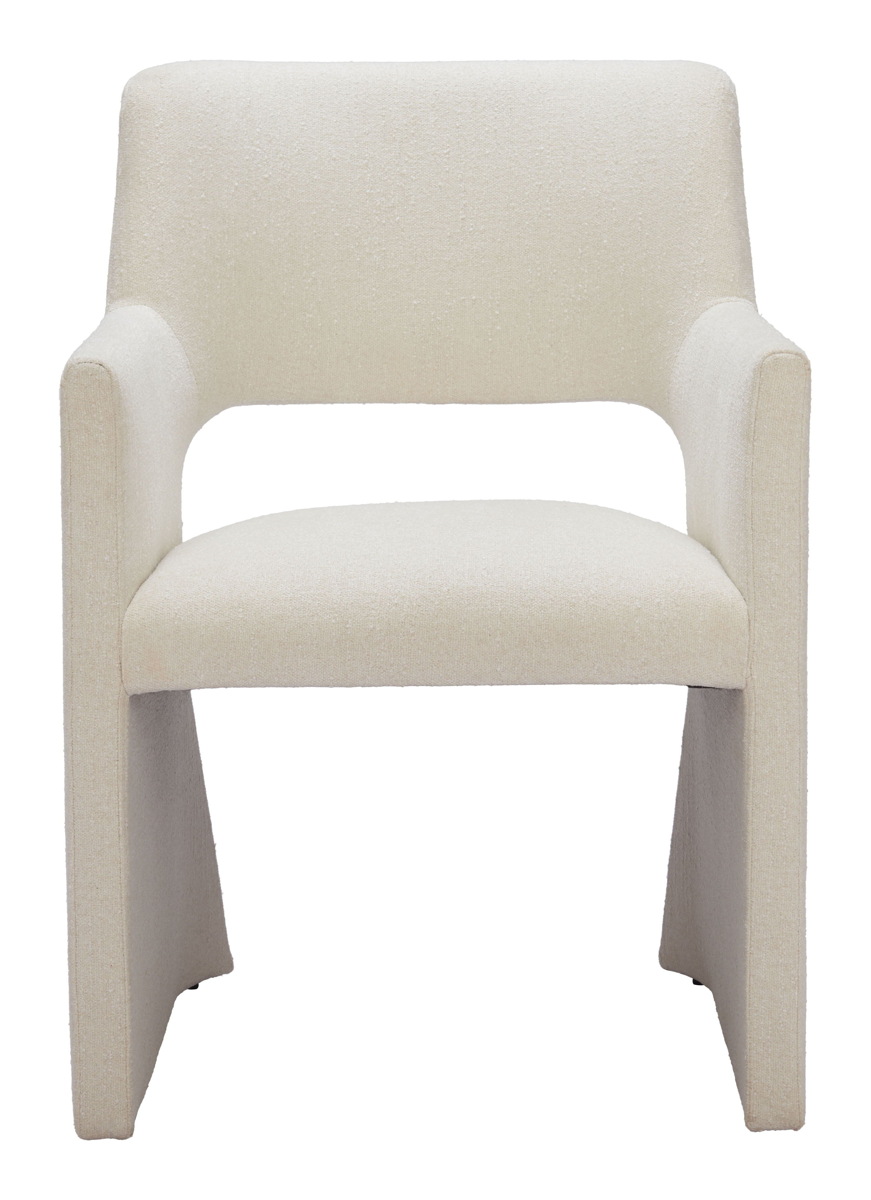 Minet - Dining Chair - Linen White - Premium Arm Chairs from Zuo Modern - Just $1175! Shop now at brett interiors